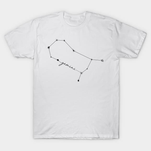 Gemini Constellation Zodiac Drawing Sticker T-Shirt by aterkaderk